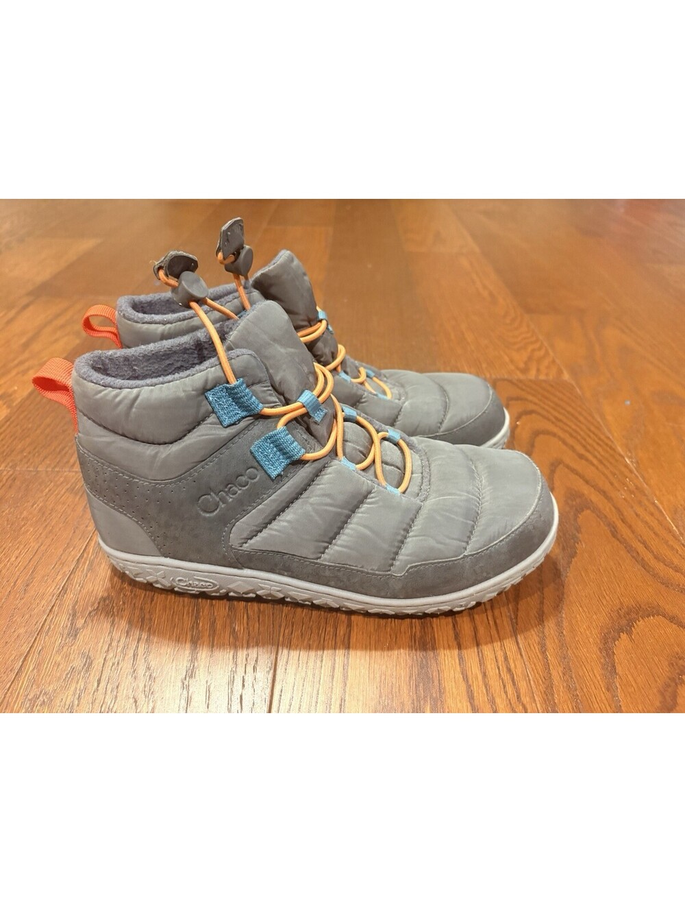 Chaco Ramble Puff Women's Sz 8 lightweight Lined Boots Gray / Orange
